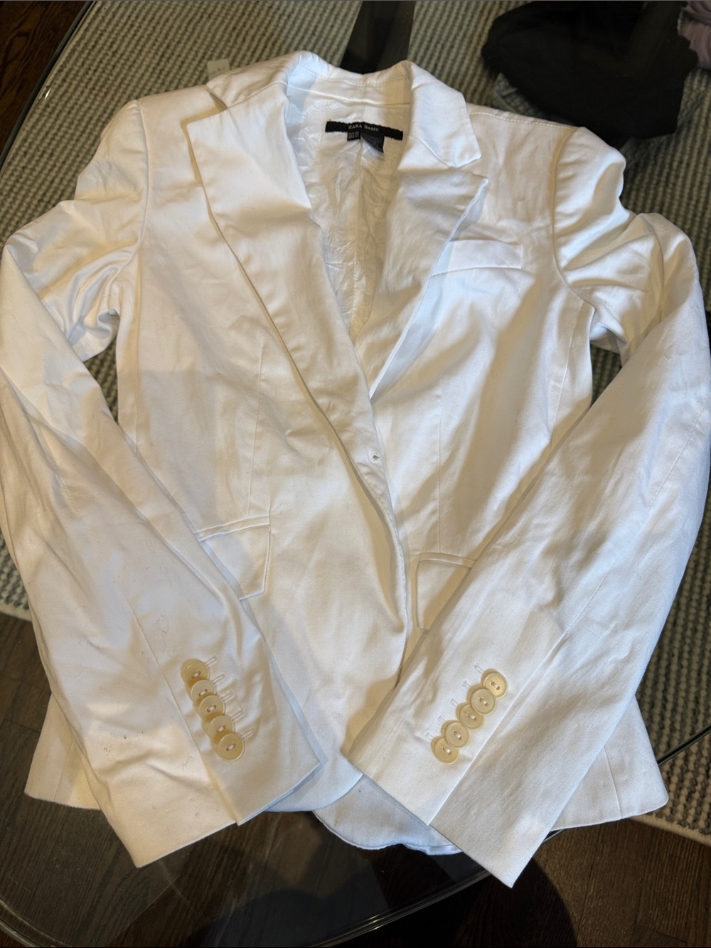 Zara White Tailored Blazer with Notch Lapel